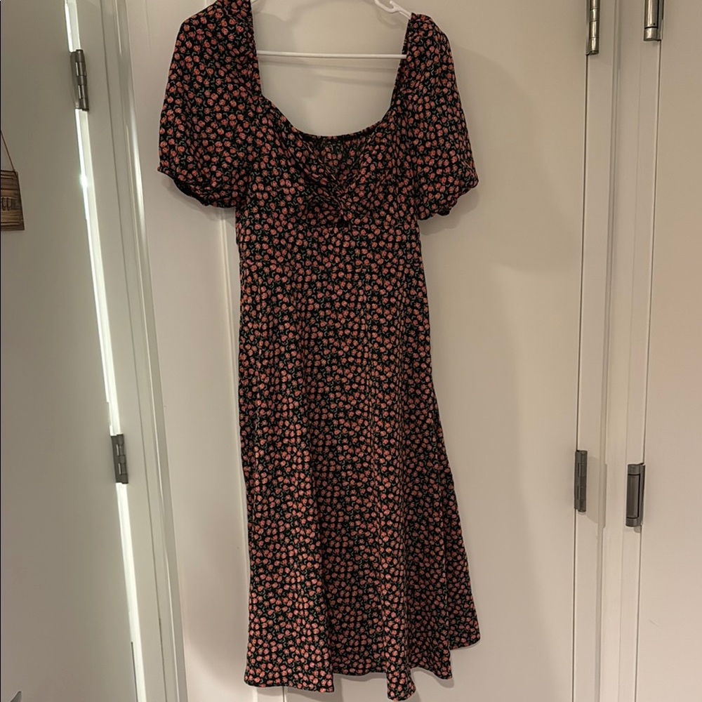 Floral Black and Pink Dress